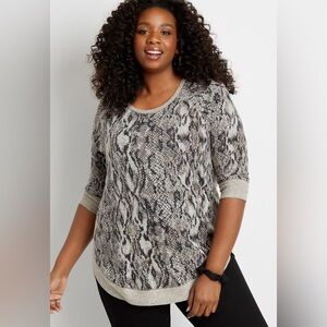 Women's Gray Patterned Sweater
